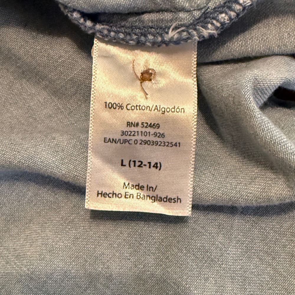 Sofia Jeans by Sofia Vergara Denim Button Down Shirt Light Wash Cotton Large - Picture 8 of 9